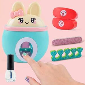 ست آرایشی و استمپر ناخن کودک طرح خرگوش آبی Fashion Manicure Machine_اسباب بازی